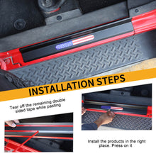 For 2007-2017 Jeep Wrangler JK JKU 2/4Door Sill Threshold Protector Cover Entry Guard Strip Black (American Flag) RT-TCZ
