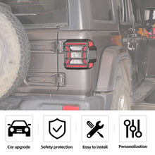 For 2018+ Jeep Wrangler JL Rear Tail Light Lamp Guard Cover Trim Black RT-TCZ