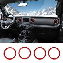 For 2018-2023 Jeep Wrangler JL & Gladiator JT Dashboard Air Conditioning Vents Cover Ring Trim Aluminum Alloy RT-TCZ