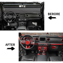 For 2018-2023 Jeep Wrangler JLU & Gladiator JT 4-Door 39PCS Red Full Set Interior Decoration Trim Kit Cover RT-TCZ