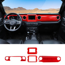 For 2018-2023 Jeep Wrangler JL JLU & Gladiator JT 4PCS Central Navigation Cover Console Panel Trim RT-TCZ