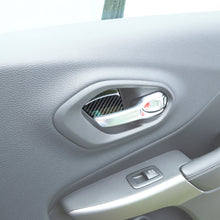 For 2014+ Jeep Cherokee Carbon Fiber Interior Door Bowl Sticker Cover Trim RT-TCZ