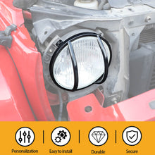 For 2007-2017 Jeep Wrangler JK Iron Front Headlight Lamp Protector Cover Trim Guard RT-TCZ