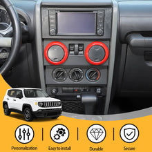 For 2007-2010 Jeep Wrangler JK JKU 4pcs AC Air Conditioning Vent Cover Trim Decoration Ring RT-TCZ