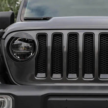 For 2018-2023 Jeep Wrangler JL JLU & Gladiator JT Front Grille Inserts & Angry Eyes Headlight Cover Trim RT-TCZ