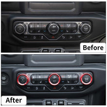 For 2018+ Jeep Wrangler JL JLU  & Gladiator JT Air Conditioner Switch Knob Cover Trim - Style B RT-TCZ