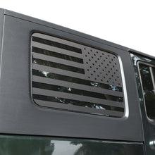 For 2007-2010 Jeep Wrangler JK JKU Rear Window American Flags Trim Sticker Decals Carbon Fiber RT-TCZ