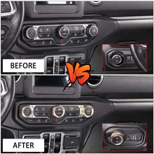 For 2018+ Jeep Wrangler JL JLU Gladiator JT Air Conditioner Headlight Switch Knob Trim Aluminum Alloy 4pcs RT-TCZ
