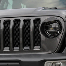 For 2018-2023 Jeep Wrangler JL JLU & Gladiator JT Front Grille Inserts & Angry Eyes Headlight Cover Trim RT-TCZ