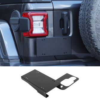 For Jeep Wrangler JL 2018+ Black Tailgate Door Grab Handle License Plate Holder Bracket