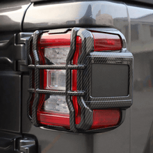 For 2018-2020 Jeep Wrangler JL JLU Taillight Guards Protectors Cover Trim, Applicable LED Light, Carbon Fiber RT-TCZ