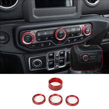 For 2018+ Jeep Wrangler JL JLU & 2020+ Gladiator JT Air Conditioner & Headlight Switch Knob Trim Aluminum Alloy RT-TCZ
