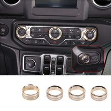 For 2018+ Jeep Wrangler JL JLU Gladiator JT Air Conditioner Headlight Switch Knob Trim Aluminum Alloy 4pcs RT-TCZ