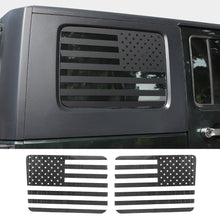For 2007-2010 Jeep Wrangler JK JKU Rear Window American Flags Trim Sticker Decals Carbon Fiber RT-TCZ