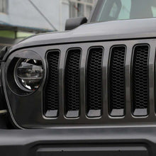 For 2018-2023 Jeep Wrangler JL JLU & Gladiator JT Front Grille Inserts & Angry Eyes Headlight Cover Trim RT-TCZ