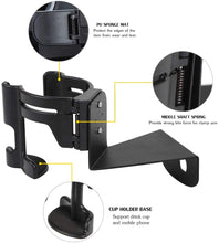 For Jeep Wrangler TJ 1997-2006 Multi-Function Drink Cup Phone Holder, 2 in 1 Bolt-on Stand Bracket Organizer