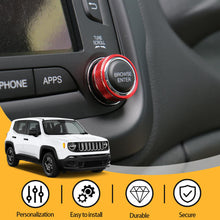 For 2015-2017 Jeep Renegade CD Switch Button Knob Cover Ring Trim RT-TCZ