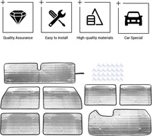 For 2007-2017 Jeep Wrangler JK JKU, 8PCs Heat Insulation Sun Shade Windshield Sunshade Sunscreen Visor RT-TCZ