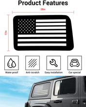 For 2018+ Jeep Wrangler JLU 4 Door Rear Window Decal Vinyl Sticker, American Flag RT-TCZ