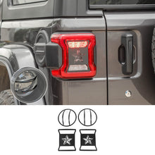 For 2018+ Jeep Wrangler JL JLU Headlight & Rear Taillights Lamp Guard Cover Trim Black 4pcs RT-TCZ