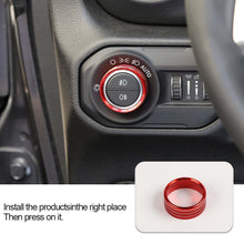 For 2018+ Jeep Wrangler JL JLU Headlight Switch Knob Ring Trim Red RT-TCZ