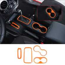 For 2011-2017 Jeep Wrangler JK JKU Front Rear Water Cup Holder & Gear Shift Box & Transfer Case Trim RT-TCZ