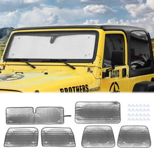 For 1997-2006 Jeep Wrangler TJ Windshield Sunshade Side Window Sun Shade Sunscreen Heat Insulation Sun Visor, 6PCs RT-TCZ