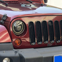 For 2007-2018 Jeep Wrangler JK 7X Honeycomb Front Grille Mesh Inserts Ring Trim with Key Hole RT-TCZ