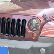 For 2007-2018 Jeep Wrangler JK 7X Honeycomb Front Grille Mesh Inserts Ring Trim with Key Hole RT-TCZ