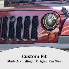 For 2007-2018 Jeep Wrangler JK 7X Honeycomb Front Grille Mesh Inserts Ring Trim with Key Hole RT-TCZ