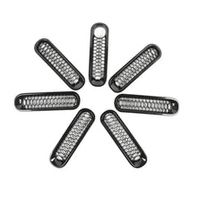 For 2007-2018 Jeep Wrangler JK 7X Honeycomb Front Grille Mesh Inserts Ring Trim with Key Hole RT-TCZ