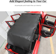 For 2007-2018 Jeep Wrangler JKU, 4 Doors Leather Soft Top Sunshade Mesh Full Length Mesh Sun Shade UV Blocker Mesh Screen Sunshade RT-TCZ