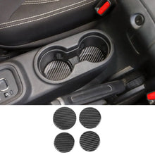 For 2011-2018 Jeep Wrangler JK 4X Cup Holder Mats Coaster Pad Trim Carbon Fiber RT-TCZ