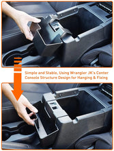 For 2011-2018 Jeep Wrangler JK JKU Center Console Armrest Hanging Storage Box, Organizer Tray RT-TCZ
