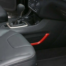 For 2014+ Jeep Cherokee Red Copilot Storage Net Pocket Trim Strip Cover Decor RT-TCZ