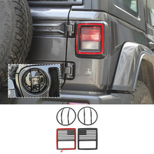 For 2018+ Jeep Wrangler JL JLU  4 x Headlight & Rear Taillights Lamp Guard Trim Black RT-TCZ