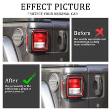 For 2018+ Jeep Wrangler JL JLU  4 x Tail Lamp Bezel Guard Cover Protector Trim (Applicable halogen lamps) RT-TCZ