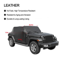 For 2018+ Jeep Wrangler JL JLU 4Door Car Rain Sunshade Half Cover UV Protection RT-TCZ