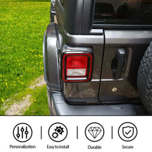 For 2018+ Jeep Wrangler JL JLU Tail Lamp Bezel Guard Cover Protector Trim (Applicable halogen lamps) RT-TCZ