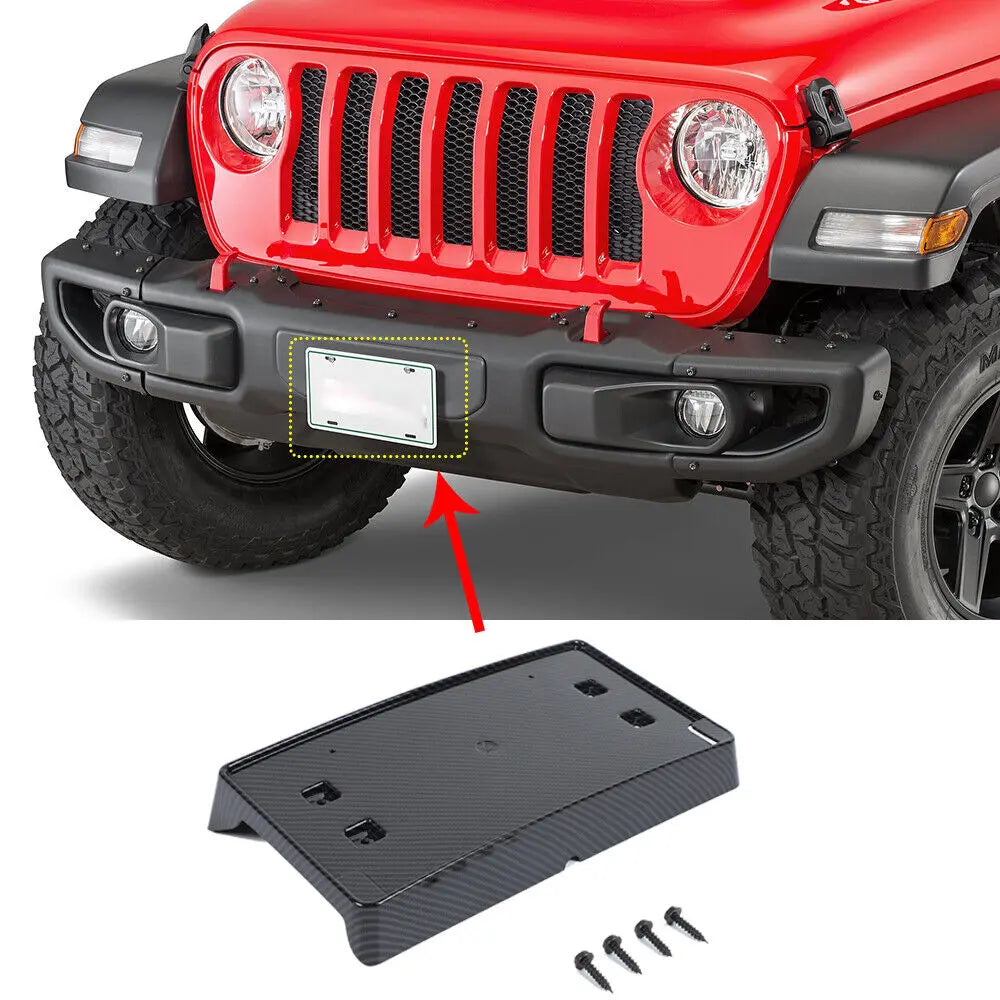 RT-TCZ Front License Plate Mounting Bracket Holder For 2018+ Jeep