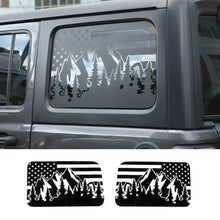 For 2018+ Jeep Wrangler JLU 4 Door Rear Window Stickers American Flag Decals RT-TCZ