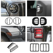 For 2018+ Wrangler JL Headlight /Wheel Eyebrow Light /Reverse Mirror Turn Signal /Tail Light Guards Black RT-TCZ