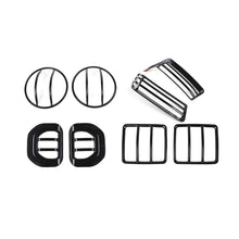 For 2018+ Wrangler JL Headlight /Wheel Eyebrow Light /Reverse Mirror Turn Signal /Tail Light Guards Black RT-TCZ