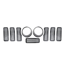 For 2024+ Jeep Wrangler JL/ Gladiator JT Upgrade Front Honeycomb Mesh Grille+Front Headlight Bezels Trim RT-TCZ