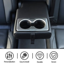 For Jeep Cherokee 2014+/Commander 2018+ Rear Cup Holder Cover Trim Panel Frame Silver RT-TCZ