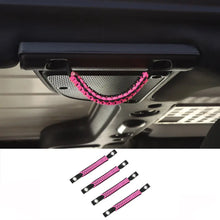 For Jeep Wrangler JK JKU Top Roll Bar Grab Handles Paracord Grip Narrow Handle Pink RT-TCZ