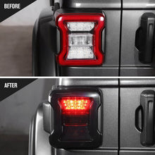 For 2018+  Jeep Wrangler JL JLU LED Tail Light Covers Rear Light Guards, Smoked Black RT-TCZ