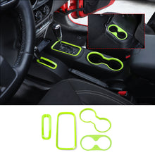 For 2011-2017 Jeep Wrangler JK JKU Front Rear Water Cup Holder & Gear Shift Box & Transfer Case Trim RT-TCZ