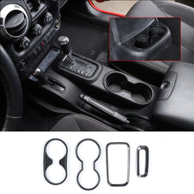 For 2011-2017 Jeep Wrangler JK JKU Front Rear Water Cup Holder & Gear Shift Box & Transfer Case Trim RT-TCZ