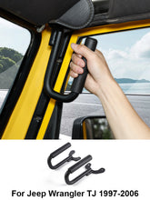 For 1997-2007 Jeep Wrangler TJ Top Grab Handles Front Grab Bars Hard Solid Steel Black 2pcs RT-TCZ